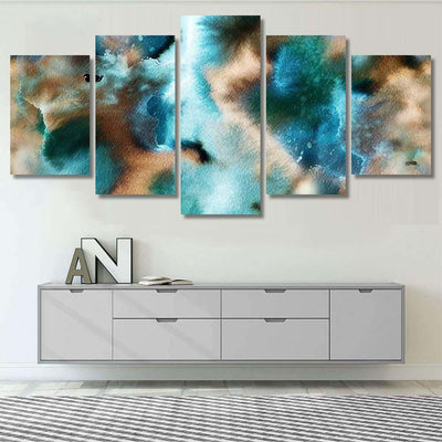 Hand Painted Abstract Watercolor Luminous Seamless Galaxy Sky and Space Multi Piece Panel Canvas Home Decor Housewarming Gift Ideas Poster Canvas Gallery Prints