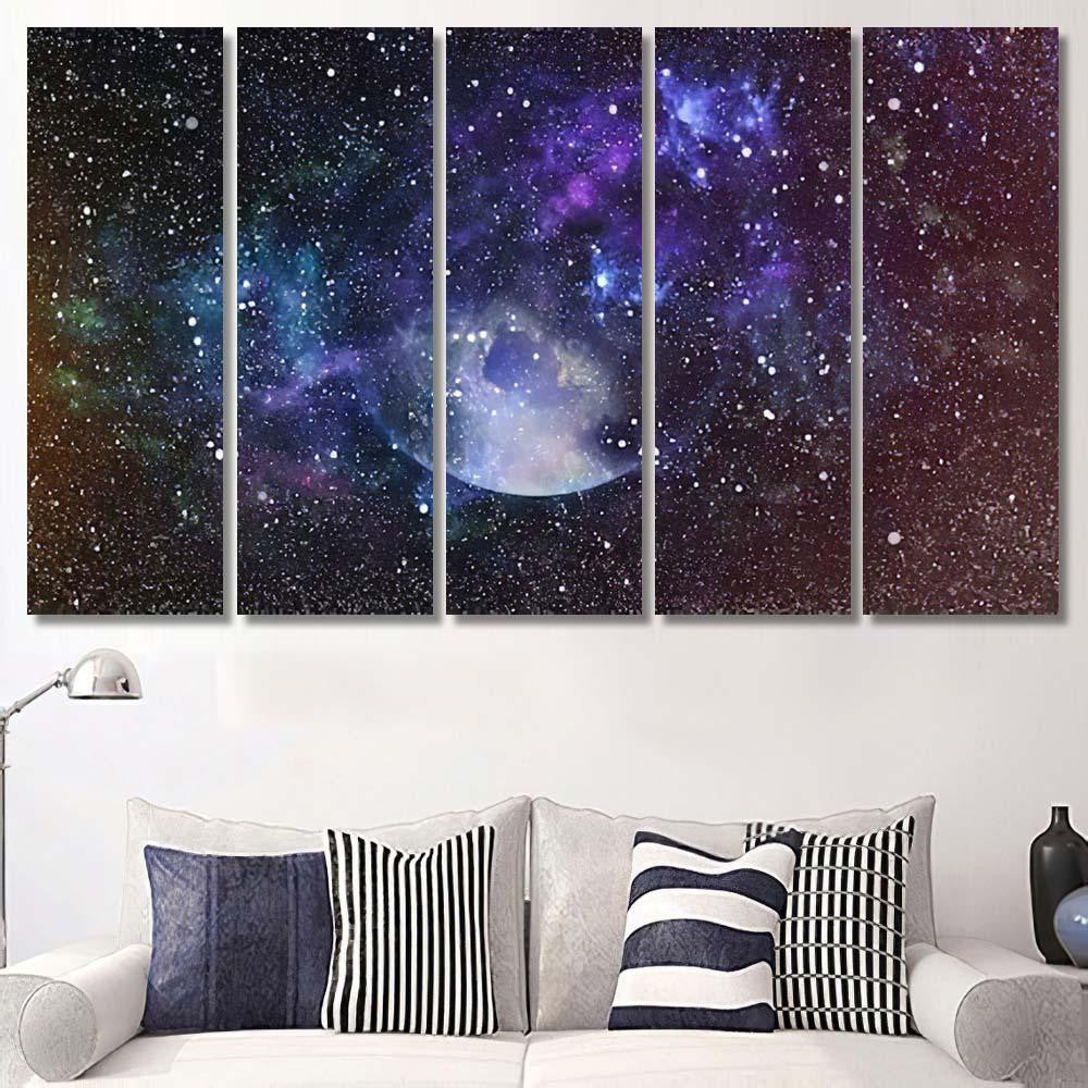 Starry Outer Space Background Texture 2 1 Galaxy Sky and Space Multi Piece Panel Canvas Home Decor Housewarming Gift Ideas Poster Canvas Gallery Prints