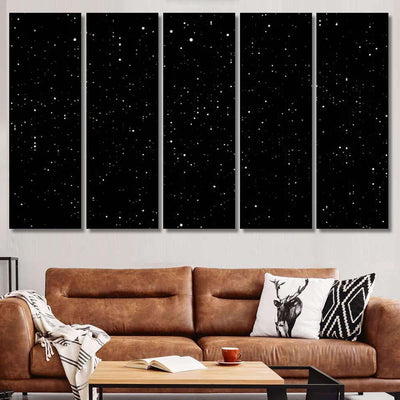 Silver Glitter Texture Abstract Particles Sparkle Galaxy Sky and Space Multi Piece Panel Canvas Home Decor Housewarming Gift Ideas Poster Canvas Gallery Prints
