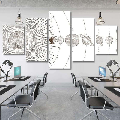 Orbital Planets System Astronomy Solar Systems Galaxy Sky and Space Multi Piece Panel Canvas Home Decor Housewarming Gift Ideas Poster Canvas Gallery Prints