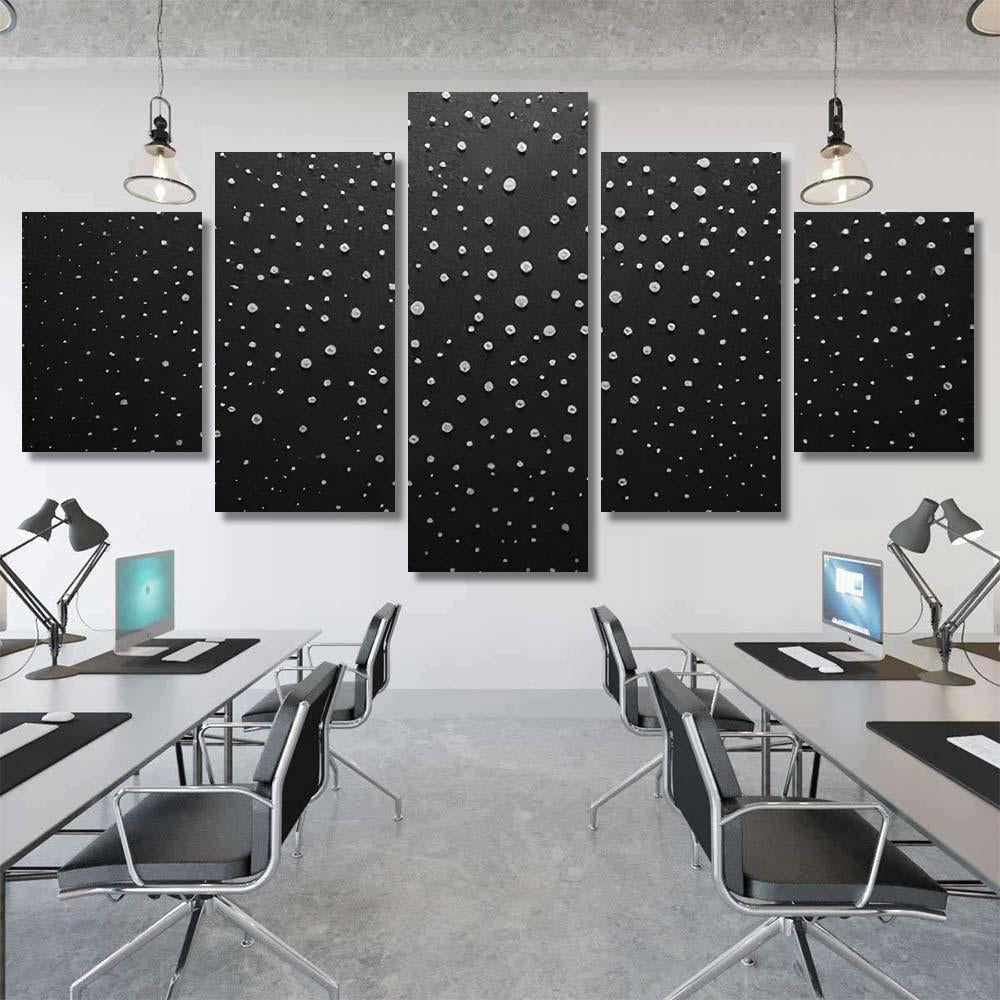 Spray Foam On Black White Dots Galaxy Sky and Space Multi Piece Panel Canvas Home Decor Housewarming Gift Ideas Poster Canvas Gallery Prints