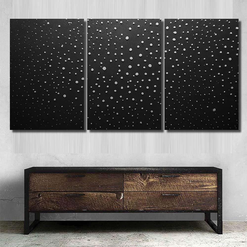 Spray Foam On Black White Dots Galaxy Sky and Space Multi Piece Panel Canvas Home Decor Housewarming Gift Ideas Poster Canvas Gallery Prints