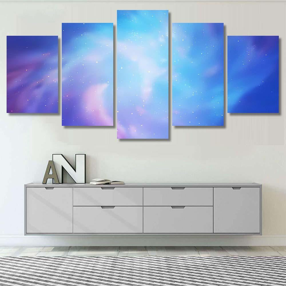 Light Pink Blue Vector Texture Milky Galaxy Sky and Space Multi Piece Panel Canvas Home Decor Housewarming Gift Ideas Poster Canvas Gallery Prints