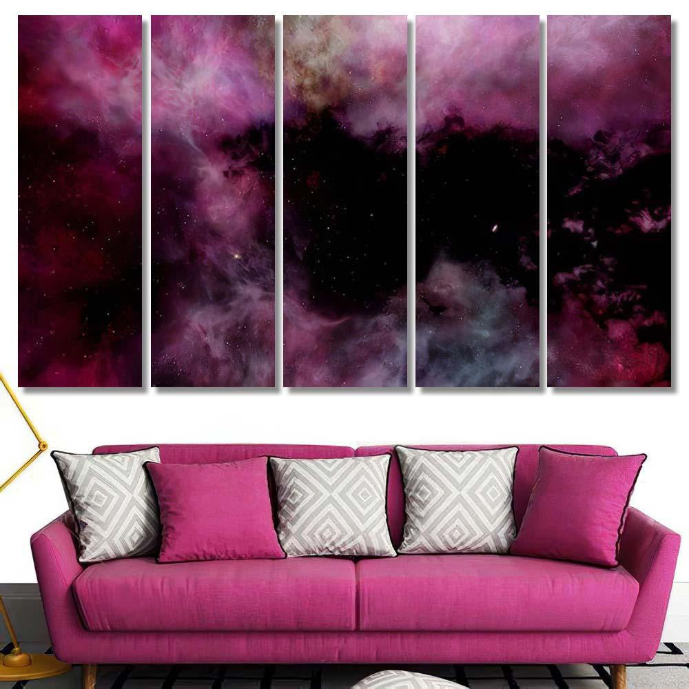 Light Purple Fantastic Nebula Galaxy 3D 3 Galaxy Sky and Space Multi Piece Panel Canvas Home Decor Housewarming Gift Ideas Poster Canvas Gallery Prints