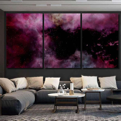 Light Purple Fantastic Nebula Galaxy 3D 3 Galaxy Sky and Space Multi Piece Panel Canvas Home Decor Housewarming Gift Ideas Poster Canvas Gallery Prints