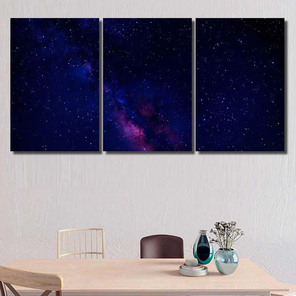 Night Sky Showing Milky Way 1 Galaxy Sky and Space Multi Piece Panel Canvas Home Decor Housewarming Gift Ideas Poster Canvas Gallery Prints