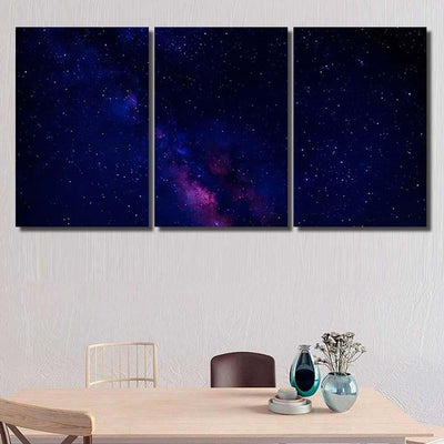 Night Sky Showing Milky Way 1 Galaxy Sky and Space Multi Piece Panel Canvas Home Decor Housewarming Gift Ideas Poster Canvas Gallery Prints