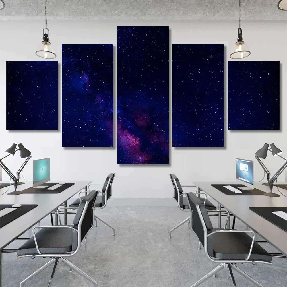 Night Sky Showing Milky Way 1 Galaxy Sky and Space Multi Piece Panel Canvas Home Decor Housewarming Gift Ideas Poster Canvas Gallery Prints