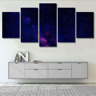 Night Sky Showing Milky Way 1 Galaxy Sky and Space Multi Piece Panel Canvas Home Decor Housewarming Gift Ideas Poster Canvas Gallery Prints