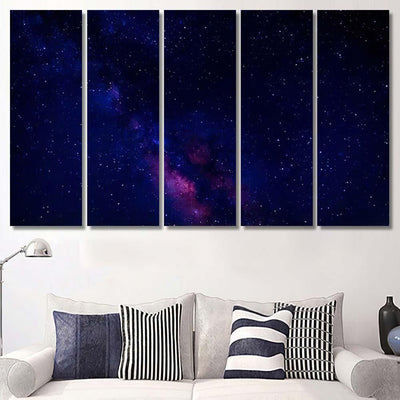 Night Sky Showing Milky Way 1 Galaxy Sky and Space Multi Piece Panel Canvas Home Decor Housewarming Gift Ideas Poster Canvas Gallery Prints
