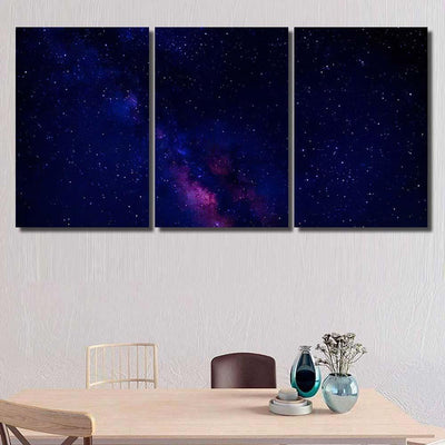 Night Sky Showing Milky Way 1 Galaxy Sky and Space Multi Piece Panel Canvas Home Decor Housewarming Gift Ideas Poster Canvas Gallery Prints