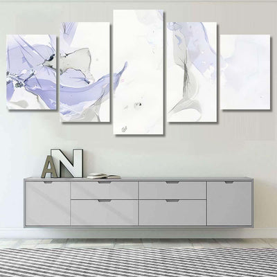 Marbled Diy Blue Purple Gray Paper Galaxy Sky and Space Multi Piece Panel Canvas Home Decor Housewarming Gift Ideas Poster Canvas Gallery Prints