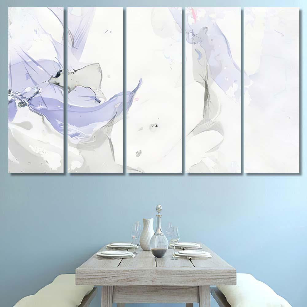 Marbled Diy Blue Purple Gray Paper Galaxy Sky and Space Multi Piece Panel Canvas Home Decor Housewarming Gift Ideas Poster Canvas Gallery Prints
