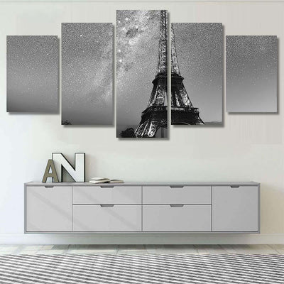 Magic Night Paris Beautiful Galaxy Above Galaxy Sky and Space Multi Piece Panel Canvas Home Decor Housewarming Gift Ideas Poster Canvas Gallery Prints