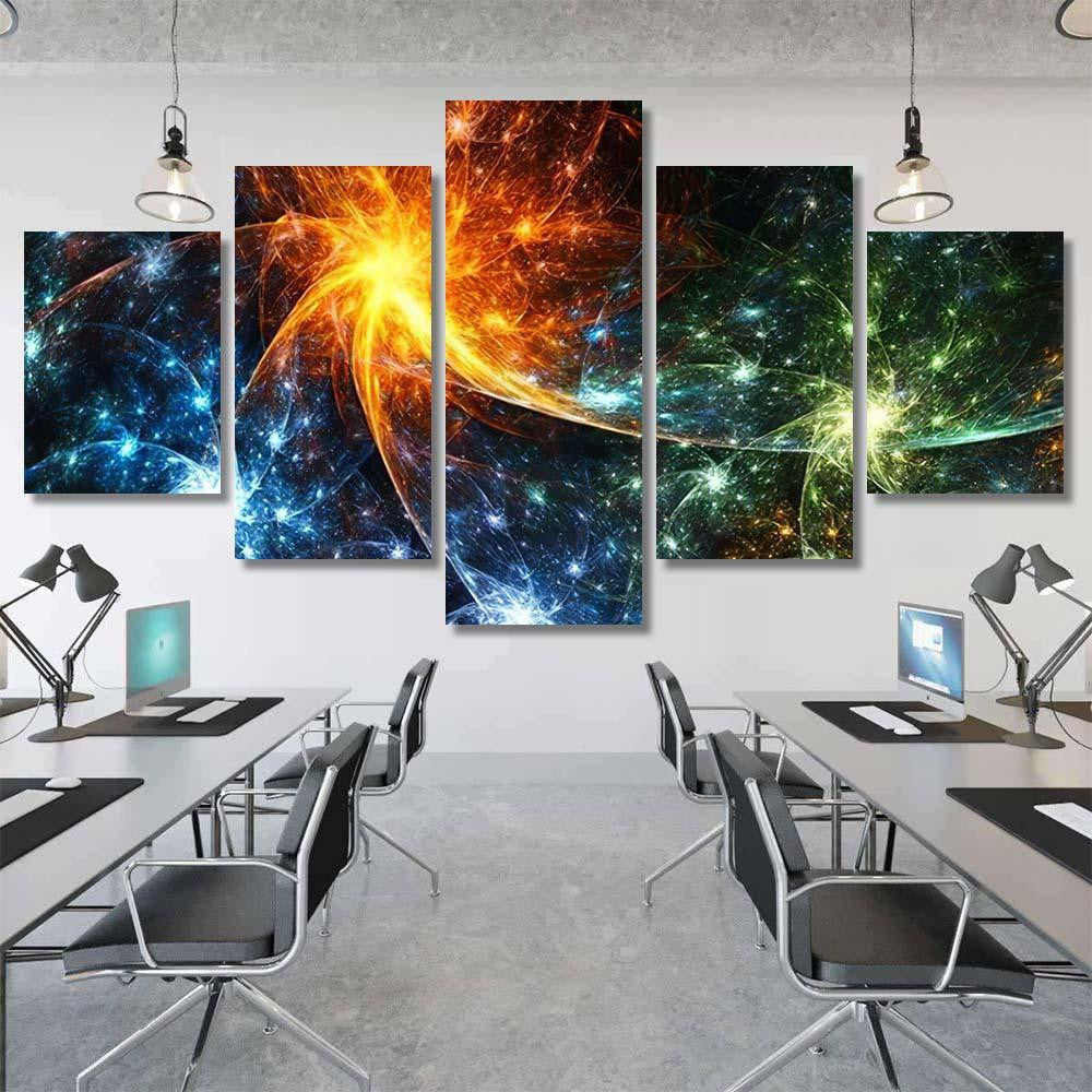 Star Clusters Galaxies Fireworks Colors 3D Galaxy Sky and Space Multi Piece Panel Canvas Home Decor Housewarming Gift Ideas Poster Canvas Gallery Prints