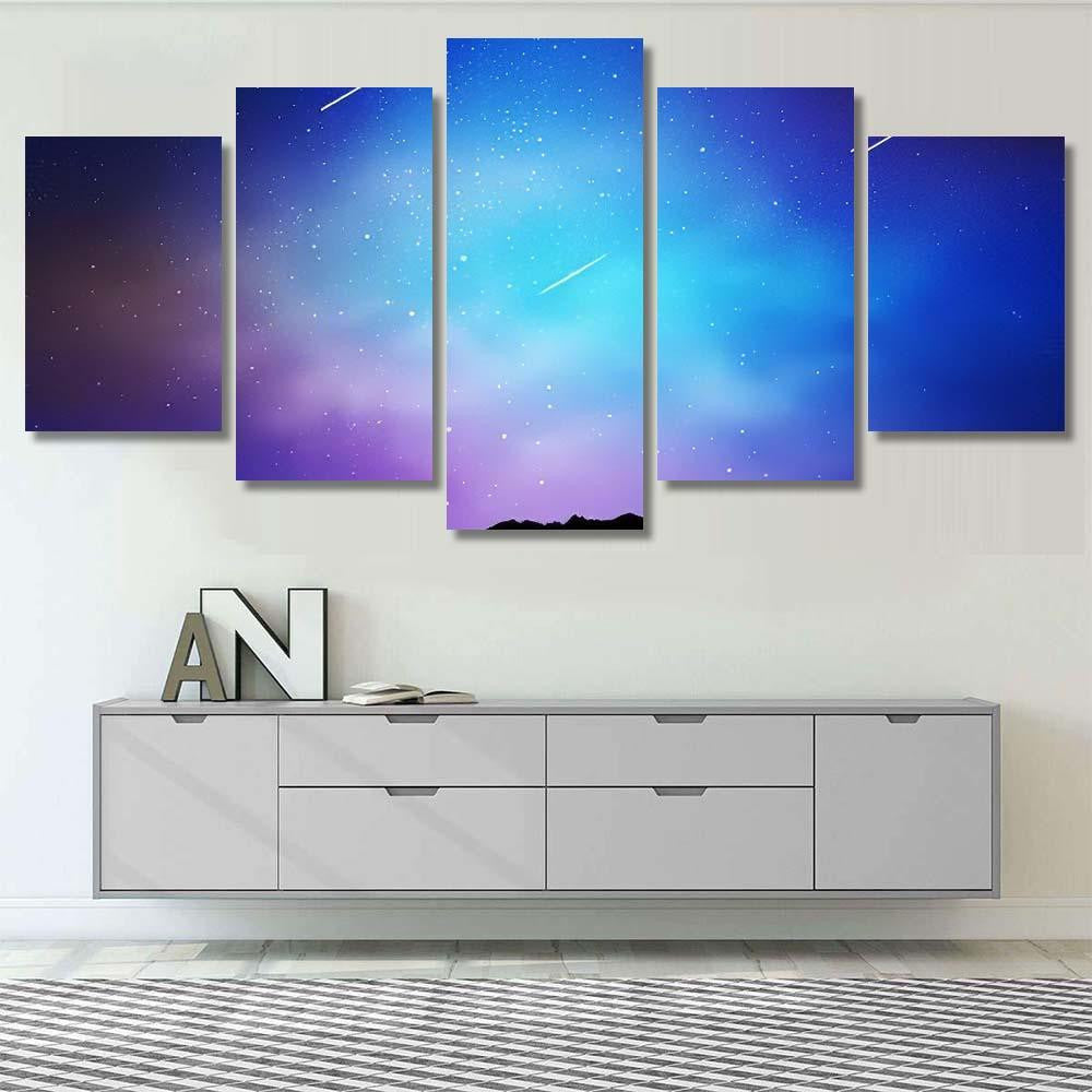 Light Pink Blue Vector Layout Cosmic Galaxy Sky and Space Multi Piece Panel Canvas Home Decor Housewarming Gift Ideas Poster Canvas Gallery Prints