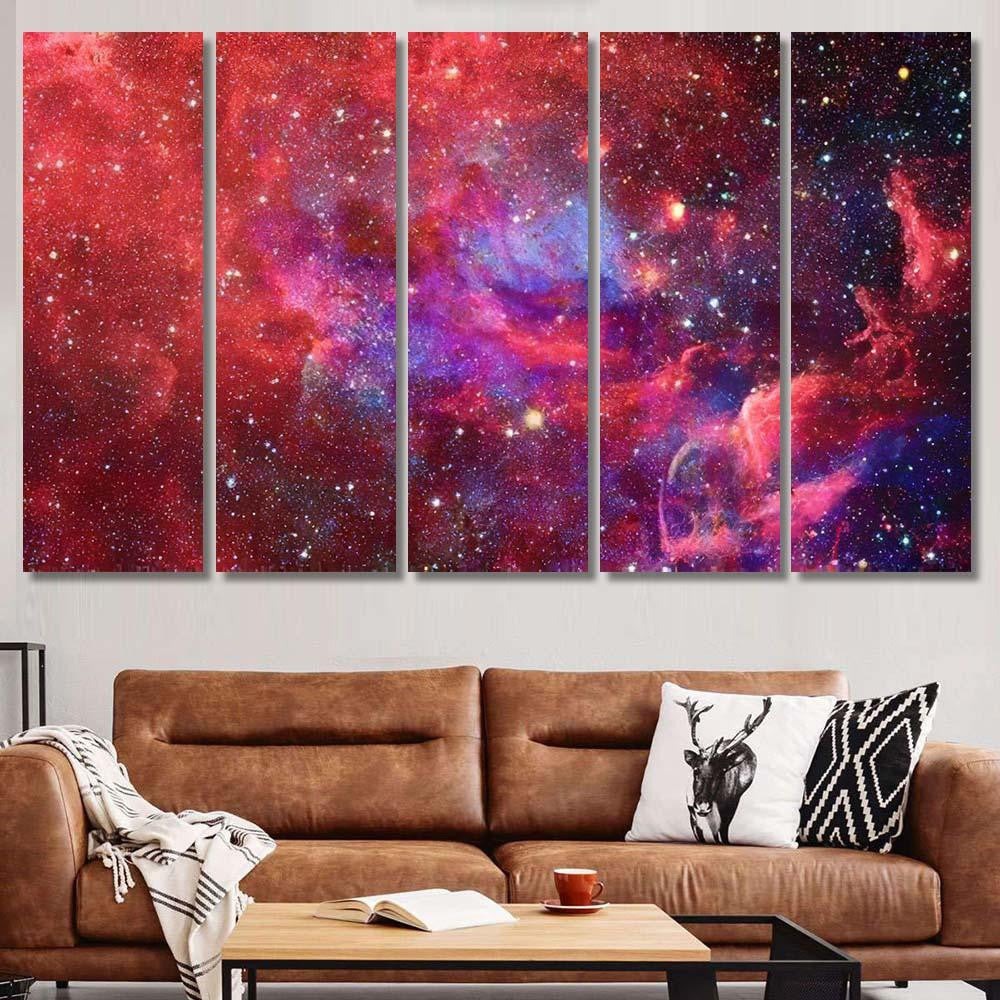 Nebula Galaxies Space Elements This Image 5 Galaxy Sky and Space Multi Piece Panel Canvas Home Decor Housewarming Gift Ideas Poster Canvas Gallery Prints