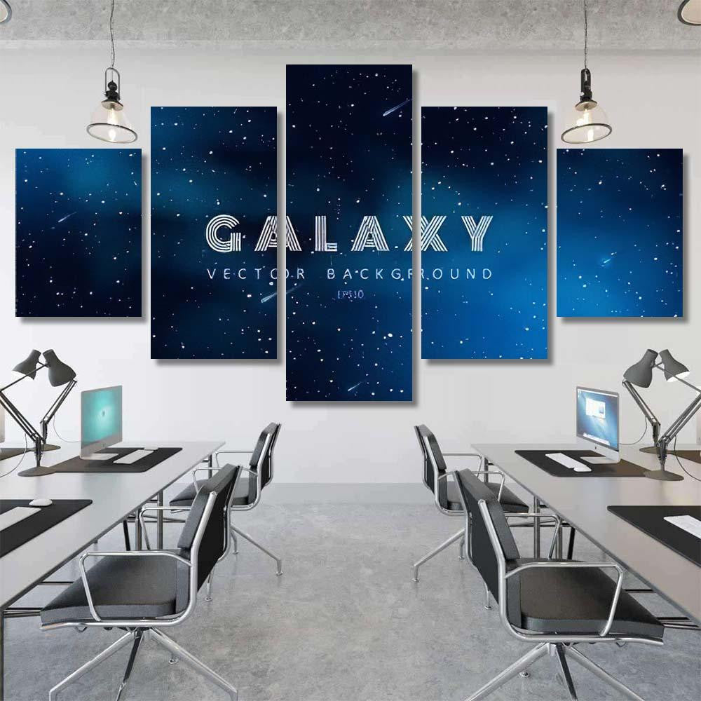 Horizontal Space Background Abstract Shape Stars Galaxy Sky and Space Multi Piece Panel Canvas Home Decor Housewarming Gift Ideas Poster Canvas Gallery Prints