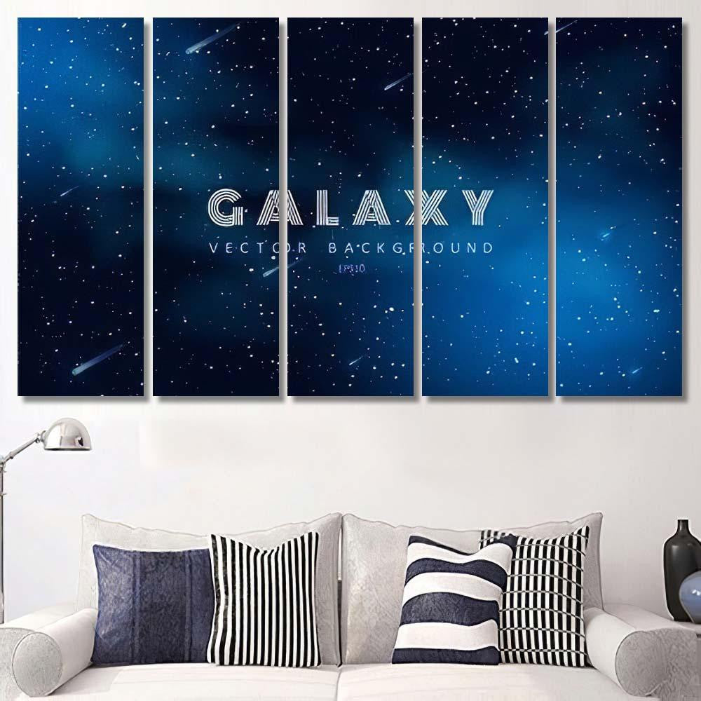 Horizontal Space Background Abstract Shape Stars Galaxy Sky and Space Multi Piece Panel Canvas Home Decor Housewarming Gift Ideas Poster Canvas Gallery Prints