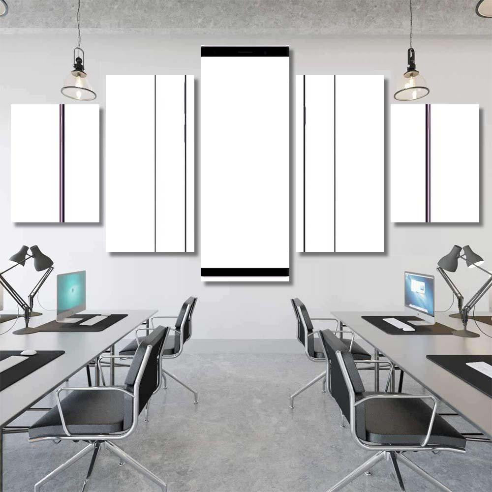 Set Modern Frameless Smartphones Isolated On Galaxy Sky and Space Multi Piece Panel Canvas Home Decor Housewarming Gift Ideas Poster Canvas Gallery Prints