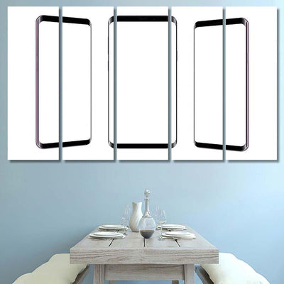 Set Modern Frameless Smartphones Isolated On Galaxy Sky and Space Multi Piece Panel Canvas Home Decor Housewarming Gift Ideas Poster Canvas Gallery Prints