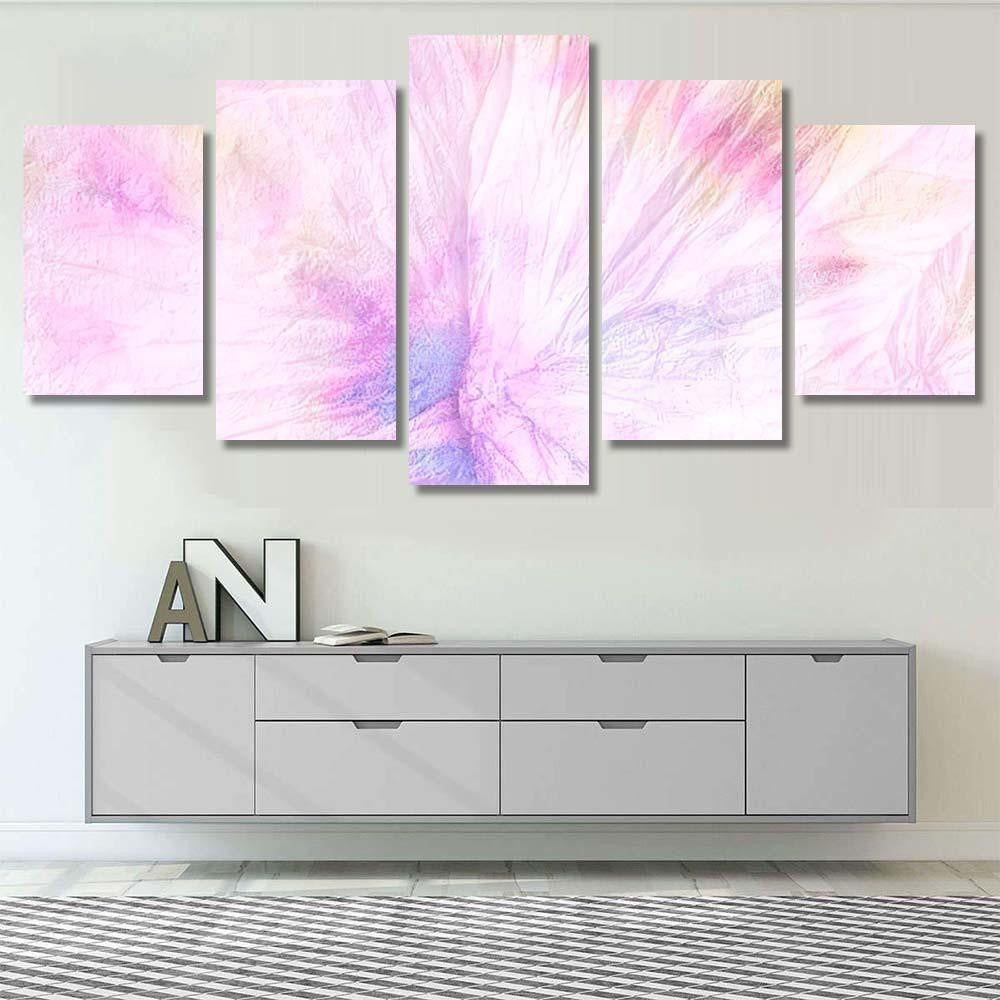 Psychedelic Tie Dye Closeup Pink Textile Galaxy Sky and Space Multi Piece Panel Canvas Home Decor Housewarming Gift Ideas Poster Canvas Gallery Prints