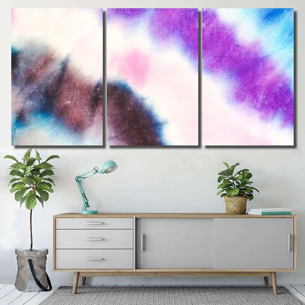 Mineral Watercolor Artistic Texture Print Geode Galaxy Sky and Space Multi Piece Panel Canvas Home Decor Housewarming Gift Ideas Poster Canvas Gallery Prints