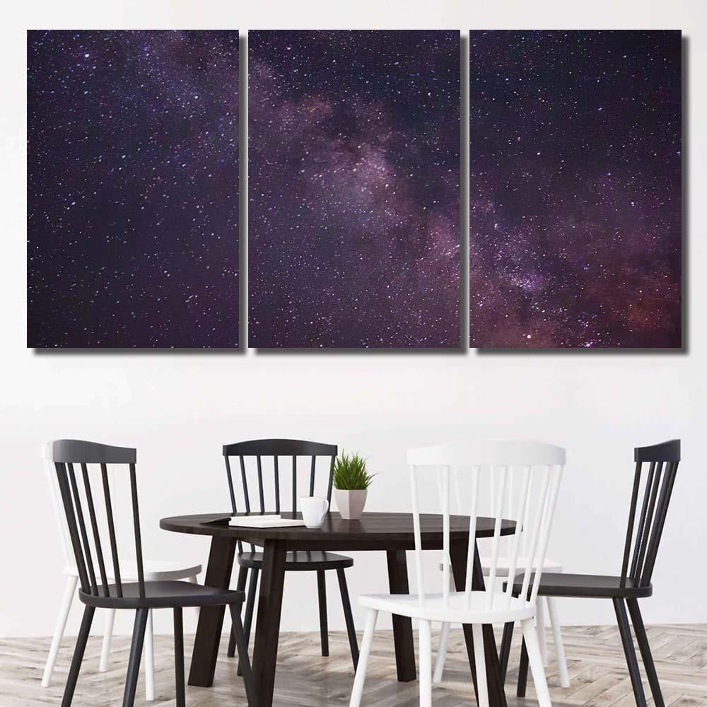 Milky Way Galaxy Night Sky Landscape Galaxy Sky and Space Multi Piece Panel Canvas Home Decor Housewarming Gift Ideas Poster Canvas Gallery Prints