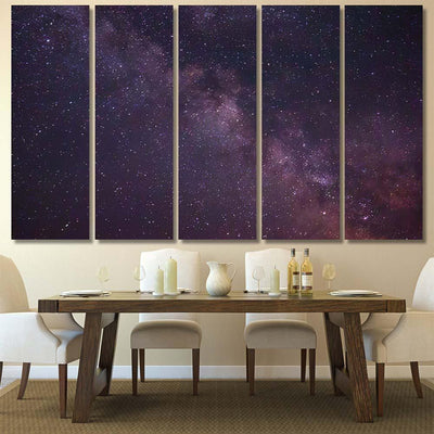 Milky Way Galaxy Night Sky Landscape Galaxy Sky and Space Multi Piece Panel Canvas Home Decor Housewarming Gift Ideas Poster Canvas Gallery Prints