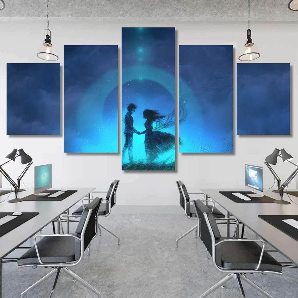 Love Men Women Digital Art Style Galaxy Sky and Space Multi Piece Panel Canvas Home Decor Housewarming Gift Ideas Poster Canvas Gallery Prints