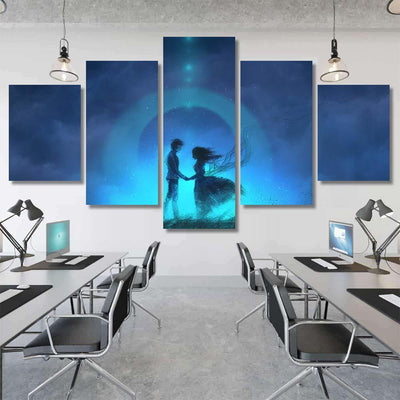 Love Men Women Digital Art Style Galaxy Sky and Space Multi Piece Panel Canvas Home Decor Housewarming Gift Ideas Poster Canvas Gallery Prints
