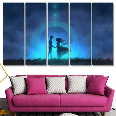 Love Men Women Digital Art Style Galaxy Sky and Space Multi Piece Panel Canvas Home Decor Housewarming Gift Ideas Poster Canvas Gallery Prints