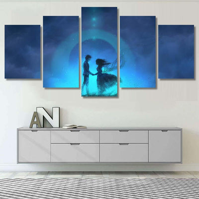 Love Men Women Digital Art Style Galaxy Sky and Space Multi Piece Panel Canvas Home Decor Housewarming Gift Ideas Poster Canvas Gallery Prints