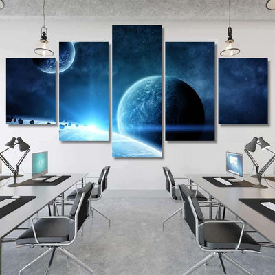Planet Landscape Space 1 Galaxy Sky and Space Multi Piece Panel Canvas Home Decor Housewarming Gift Ideas Poster Canvas Gallery Prints