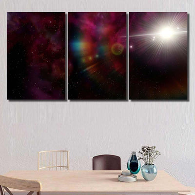 Light Purple Fantastic Nebula Galaxy 3D Galaxy Sky and Space Multi Piece Panel Canvas Home Decor Housewarming Gift Ideas Poster Canvas Gallery Prints