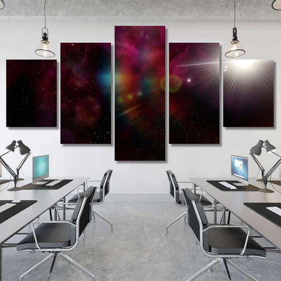 Light Purple Fantastic Nebula Galaxy 3D Galaxy Sky and Space Multi Piece Panel Canvas Home Decor Housewarming Gift Ideas Poster Canvas Gallery Prints