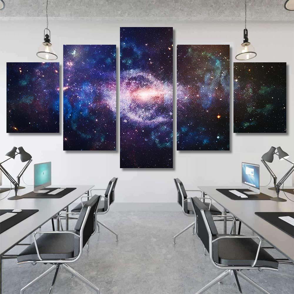 Planets Stars Galaxies Outer Space Showing 7 Galaxy Sky and Space Multi Piece Panel Canvas Home Decor Housewarming Gift Ideas Poster Canvas Gallery Prints
