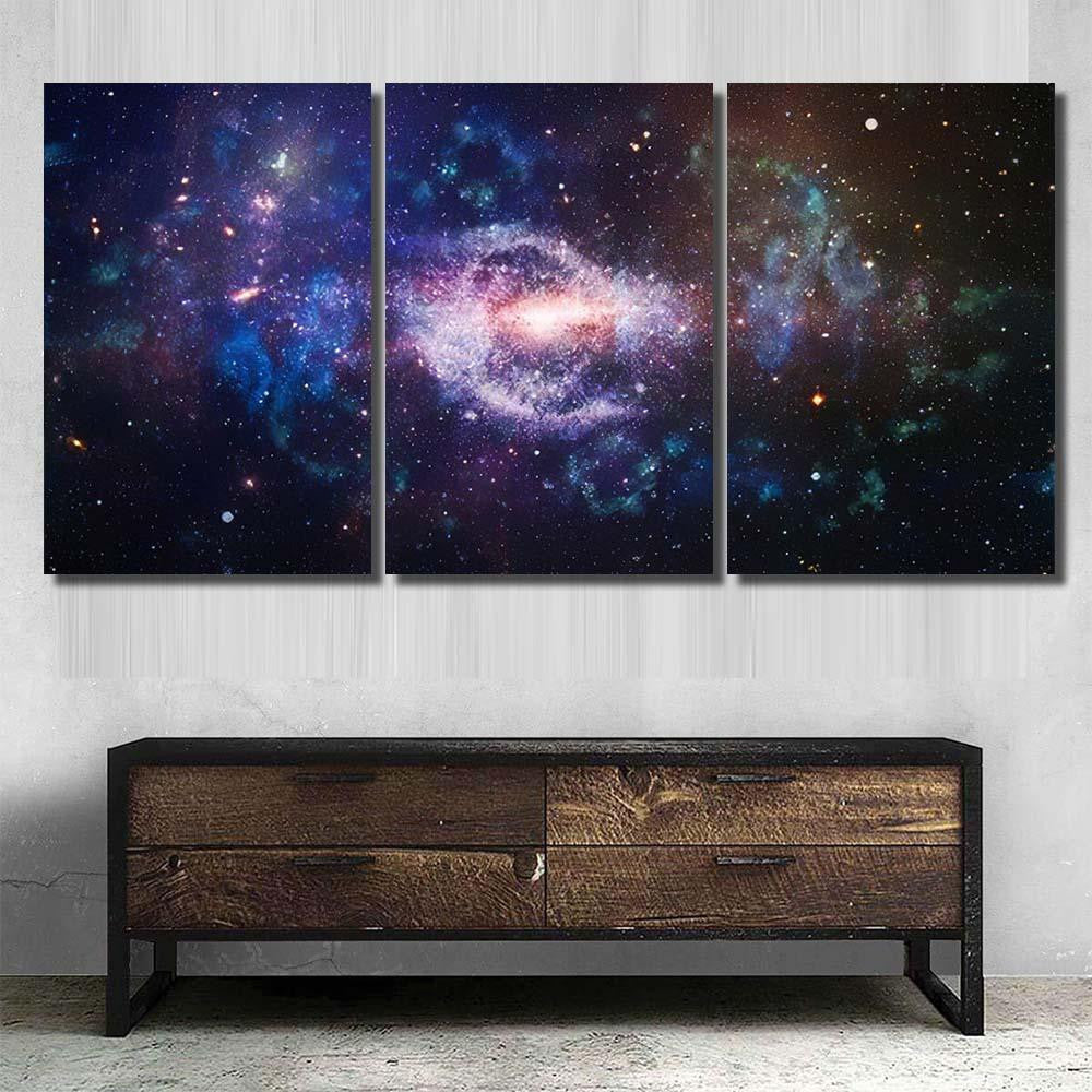 Planets Stars Galaxies Outer Space Showing 7 Galaxy Sky and Space Multi Piece Panel Canvas Home Decor Housewarming Gift Ideas Poster Canvas Gallery Prints