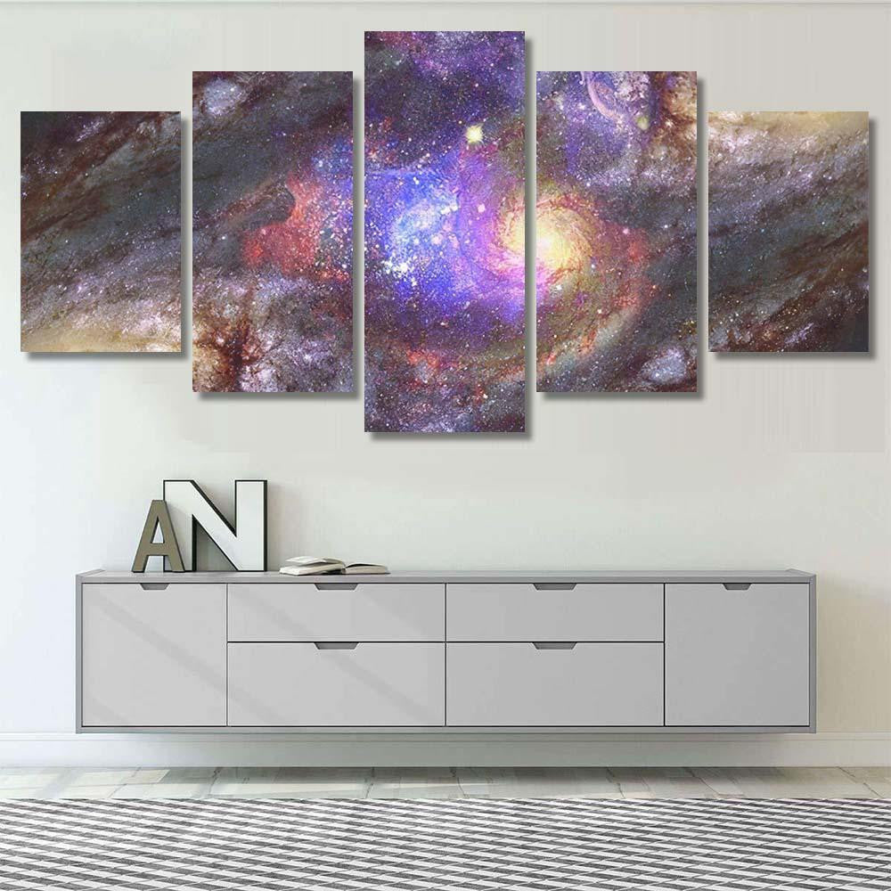 Starry Deep Outer Space Nebula Galaxy 1 Galaxy Sky and Space Multi Piece Panel Canvas Home Decor Housewarming Gift Ideas Poster Canvas Gallery Prints