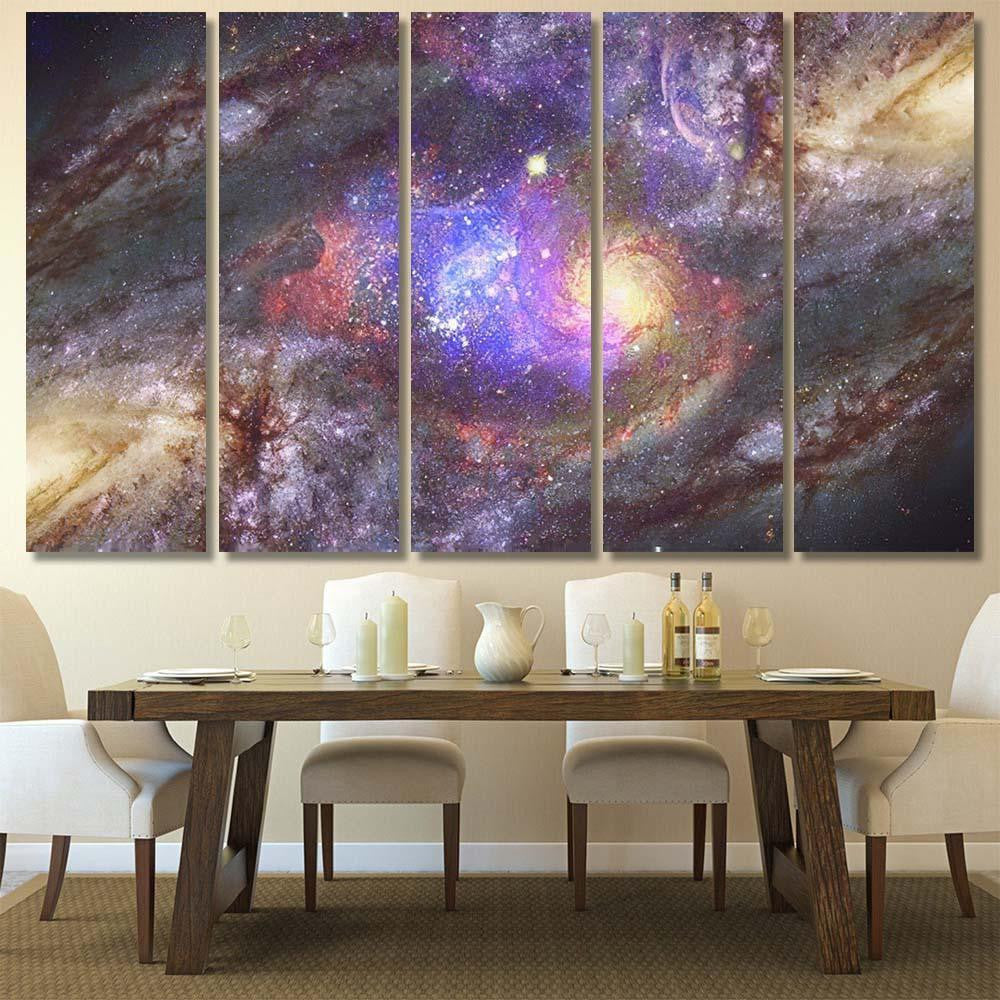 Starry Deep Outer Space Nebula Galaxy 1 Galaxy Sky and Space Multi Piece Panel Canvas Home Decor Housewarming Gift Ideas Poster Canvas Gallery Prints
