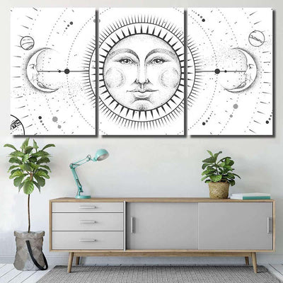 Modern Magic Witchcraft Card Astrology Sun Galaxy Sky and Space Multi Piece Panel Canvas Home Decor Housewarming Gift Ideas Poster Canvas Gallery Prints