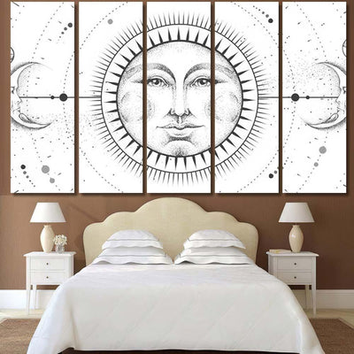 Modern Magic Witchcraft Card Astrology Sun Galaxy Sky and Space Multi Piece Panel Canvas Home Decor Housewarming Gift Ideas Poster Canvas Gallery Prints