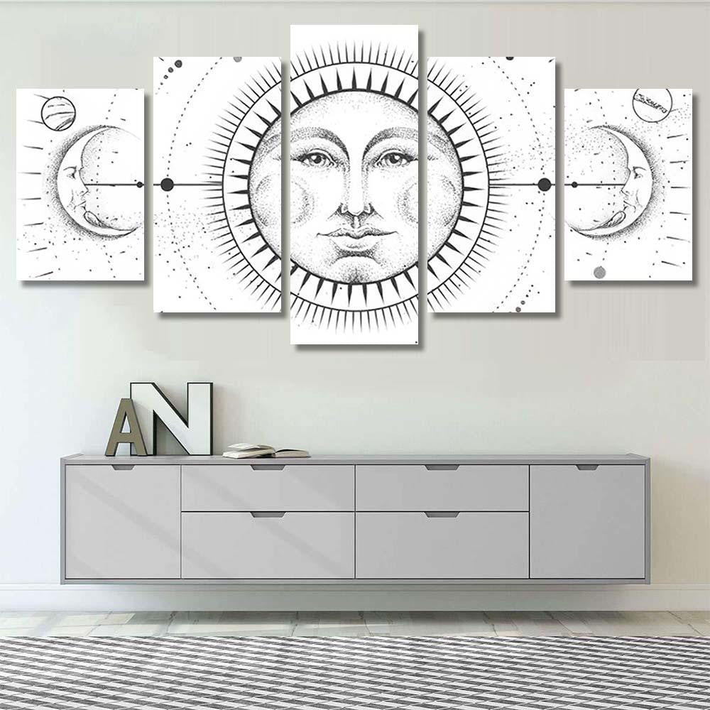 Modern Magic Witchcraft Card Astrology Sun Galaxy Sky and Space Multi Piece Panel Canvas Home Decor Housewarming Gift Ideas Poster Canvas Gallery Prints