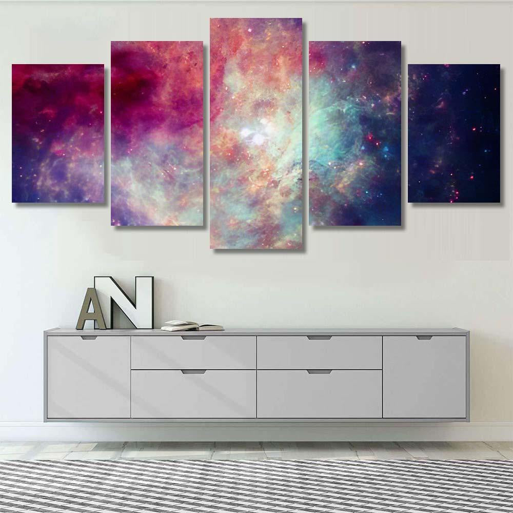 Incredibly Beautiful Galaxy Outer Space Black Galaxy Sky and Space Multi Piece Panel Canvas Home Decor Housewarming Gift Ideas Poster Canvas Gallery Prints