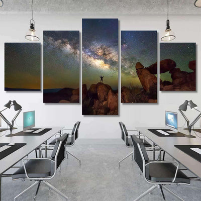 Milky Way Balanced Rock Big Bend Galaxy Sky and Space Multi Piece Panel Canvas Home Decor Housewarming Gift Ideas Poster Canvas Gallery Prints