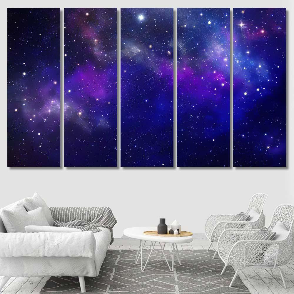 Night Sky Universe Filled Stars Nebul A1  1 Galaxy Sky and Space Multi Piece Panel Canvas Home Decor Housewarming Gift Ideas Poster Canvas Gallery Prints