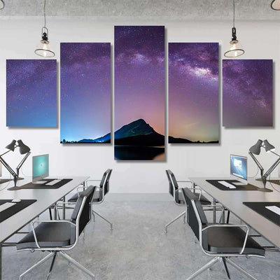 Night Landscape Mountain Milky Way Galaxy 1 1 Galaxy Sky and Space Multi Piece Panel Canvas Home Decor Housewarming Gift Ideas Poster Canvas Gallery Prints