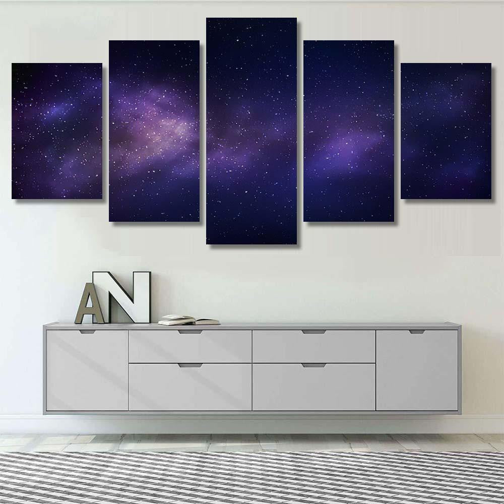 Milky Way Galaxy Stars Space Background 2 Galaxy Sky and Space Multi Piece Panel Canvas Home Decor Housewarming Gift Ideas Poster Canvas Gallery Prints