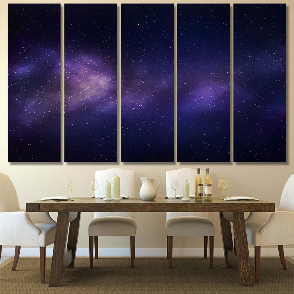 Milky Way Galaxy Stars Space Background 2 Galaxy Sky and Space Multi Piece Panel Canvas Home Decor Housewarming Gift Ideas Poster Canvas Gallery Prints