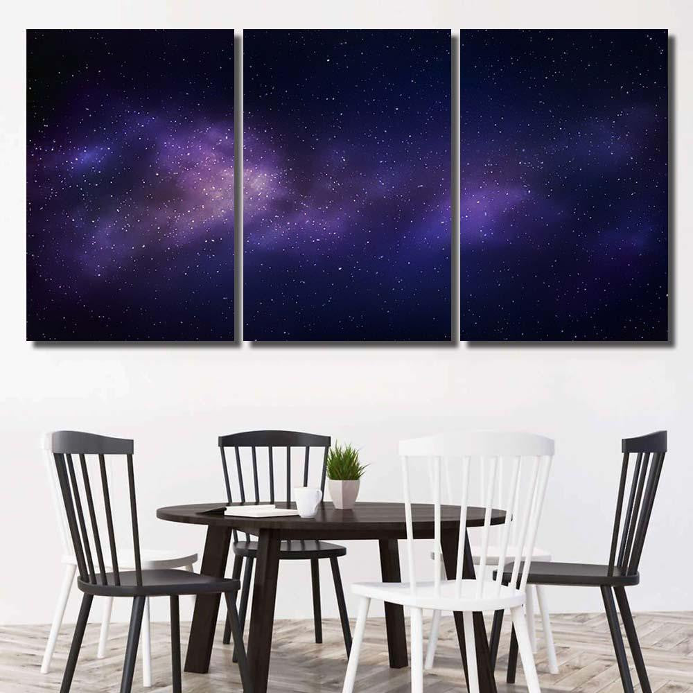 Milky Way Galaxy Stars Space Background 2 Galaxy Sky and Space Multi Piece Panel Canvas Home Decor Housewarming Gift Ideas Poster Canvas Gallery Prints